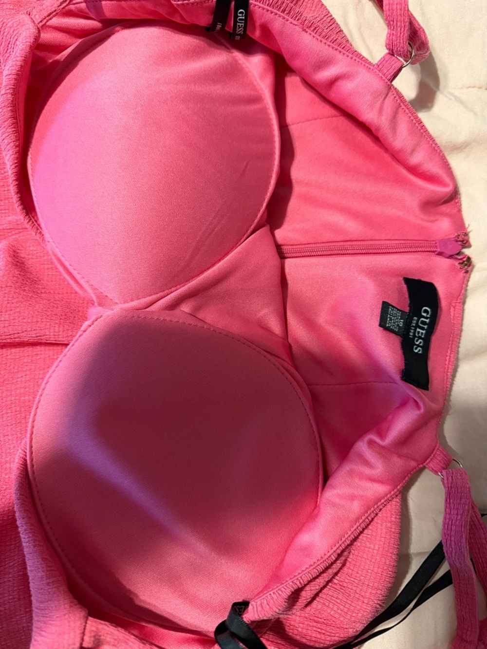 Guess Hot Pink Twist-Front Midi Dress - Picture 3 of 5